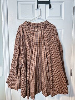 Son De Flor Full Circle Skirt Brown Tartan XXS
